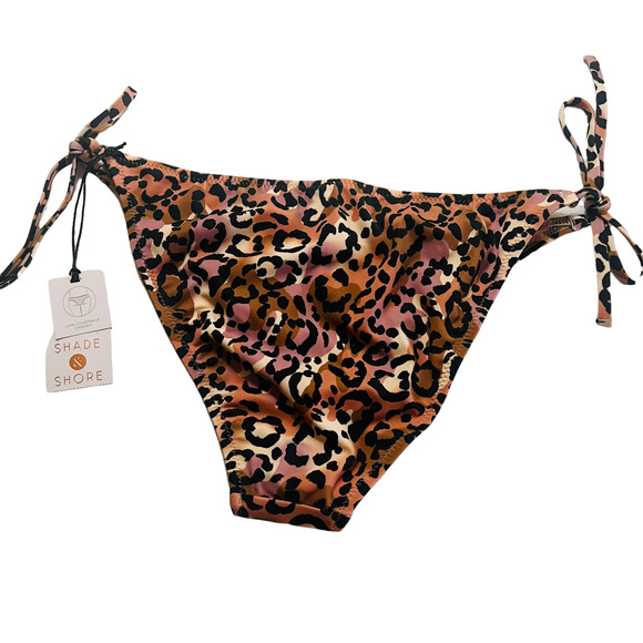 Shade & Shore Animal Print Side Tie Bikini Bottom Size Small NWT - Picture 2 of 6